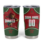 Personalized Morocco Football Atlas Lion Tumbler Cup Moroccan Star National Flag