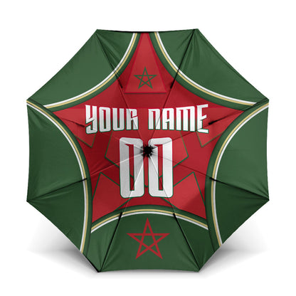Personalized Morocco Football Atlas Lion Umbrella Moroccan Star National Flag