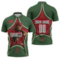 Personalized Morocco Football Atlas Lion Zipper Polo Shirt Moroccan Star National Flag