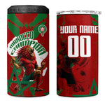 Personalized Morocco Football 4 in 1 Can Cooler Tumbler Atlas Lion Grunge Star Mascot