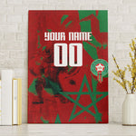 Personalized Morocco Football Canvas Wall Art Atlas Lion Grunge Star Mascot