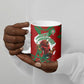 Personalized Morocco Football Ceramic Mug Atlas Lion Grunge Star Mascot