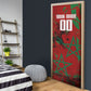 Personalized Morocco Football Door Cover Atlas Lion Grunge Star Mascot