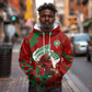 Personalized Morocco Football Hoodie Atlas Lion Grunge Star Mascot