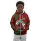 Personalized Morocco Football Kid Hoodie Atlas Lion Grunge Star Mascot