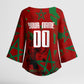 Personalized Morocco Football Kimono Sleeve Blouse Atlas Lion Grunge Star Mascot