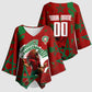 Personalized Morocco Football Kimono Sleeve Blouse Atlas Lion Grunge Star Mascot
