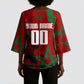 Personalized Morocco Football Kimono Sleeve Blouse Atlas Lion Grunge Star Mascot