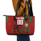 Personalized Morocco Football Leather Tote Bag Atlas Lion Grunge Star Mascot