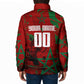 Personalized Morocco Football Padded Jacket Atlas Lion Grunge Star Mascot