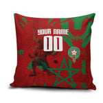 Personalized Morocco Football Pillow Cover Atlas Lion Grunge Star Mascot