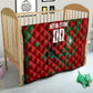 Personalized Morocco Football Quilt Atlas Lion Grunge Star Mascot
