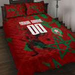 Personalized Morocco Football Quilt Bed Set Atlas Lion Grunge Star Mascot