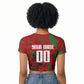 Personalized Morocco Football Raglan Cropped T shirt Atlas Lion Grunge Star Mascot