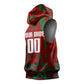 Personalized Morocco Football Sleeveless Hoodie Atlas Lion Grunge Star Mascot