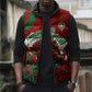 Personalized Morocco Football Sleeveless Puffer Jacket Atlas Lion Grunge Star Mascot