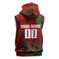 Personalized Morocco Football Sleeveless Zip Hoodie Atlas Lion Grunge Star Mascot
