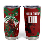 Personalized Morocco Football Tumbler Cup Atlas Lion Grunge Star Mascot