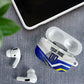 Personalized Curacao Football Marlin Mascot AirPods Case Caribbean Flag Colors Geometric Blue