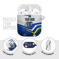 Personalized Curacao Football Marlin Mascot AirPods Case Caribbean Flag Colors Geometric Blue