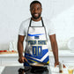 Personalized Curacao Football Marlin Mascot Apron Caribbean Flag Colors Geometric Blue