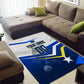 Personalized Curacao Football Marlin Mascot Area Rug Caribbean Flag Colors Geometric Blue