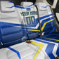 Personalized Curacao Football Marlin Mascot Back Car Seat Cover Caribbean Flag Colors Geometric Blue