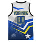 Personalized Curacao Football Marlin Mascot Basketball Jersey Caribbean Flag Colors Geometric Blue