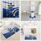 Personalized Curacao Football Marlin Mascot Bathroom Set Caribbean Flag Colors Geometric Blue