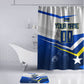Personalized Curacao Football Marlin Mascot Bathroom Set Caribbean Flag Colors Geometric Blue