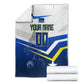 Personalized Curacao Football Marlin Mascot Blanket Caribbean Flag Colors Geometric Blue