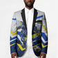 Personalized Curacao Football Marlin Mascot Blazer Caribbean Flag Colors Geometric Blue