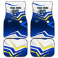 Personalized Curacao Football Marlin Mascot Car Mats Caribbean Flag Colors Geometric Blue