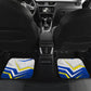 Personalized Curacao Football Marlin Mascot Car Mats Caribbean Flag Colors Geometric Blue