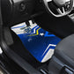 Personalized Curacao Football Marlin Mascot Car Mats Caribbean Flag Colors Geometric Blue