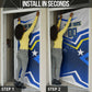 Personalized Curacao Football Marlin Mascot Door Cover Caribbean Flag Colors Geometric Blue