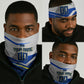 Personalized Curacao Football Marlin Mascot Neck Gaiter Caribbean Flag Colors Geometric Blue