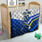 Personalized Curacao Football Marlin Mascot Quilt Caribbean Flag Colors Geometric Blue
