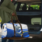 Personalized Curacao Football Marlin Mascot Travel Bag Caribbean Flag Colors Geometric Blue