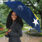 Personalized Curacao Football Marlin Mascot Umbrella Caribbean Flag Colors Geometric Blue