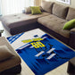 Personalized Curacao Football Area Rug Marlin Mascot Blue National Flag Accents