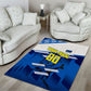 Personalized Curacao Football Area Rug Marlin Mascot Blue National Flag Accents