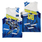 Personalized Curacao Football Basketball Jersey Marlin Mascot Blue National Flag Accents