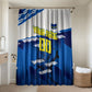 Personalized Curacao Football Bathroom Set Marlin Mascot Blue National Flag Accents