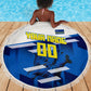 Personalized Curacao Football Beach Blanket Marlin Mascot Blue National Flag Accents