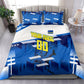 Personalized Curacao Football Bedding Set Marlin Mascot Blue National Flag Accents