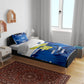 Personalized Curacao Football Bedding Set Marlin Mascot Blue National Flag Accents
