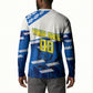 Personalized Curacao Football Button Sweatshirt Marlin Mascot Blue National Flag Accents