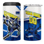 Personalized Curacao Football 4 in 1 Can Cooler Tumbler Marlin Mascot Blue National Flag Accents