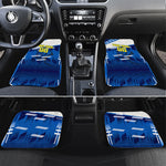 Personalized Curacao Football Car Mats Marlin Mascot Blue National Flag Accents
